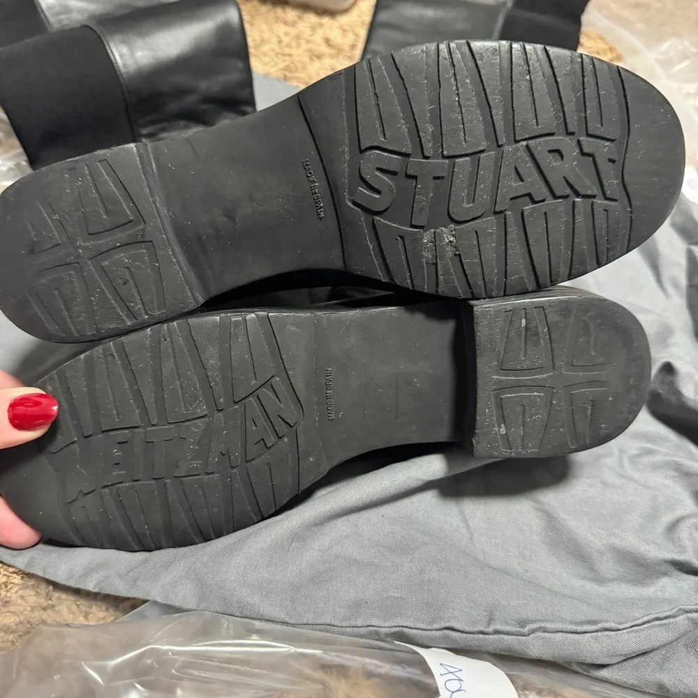 Stuart Weitzman 5050 Boot Black Leather size 6.5